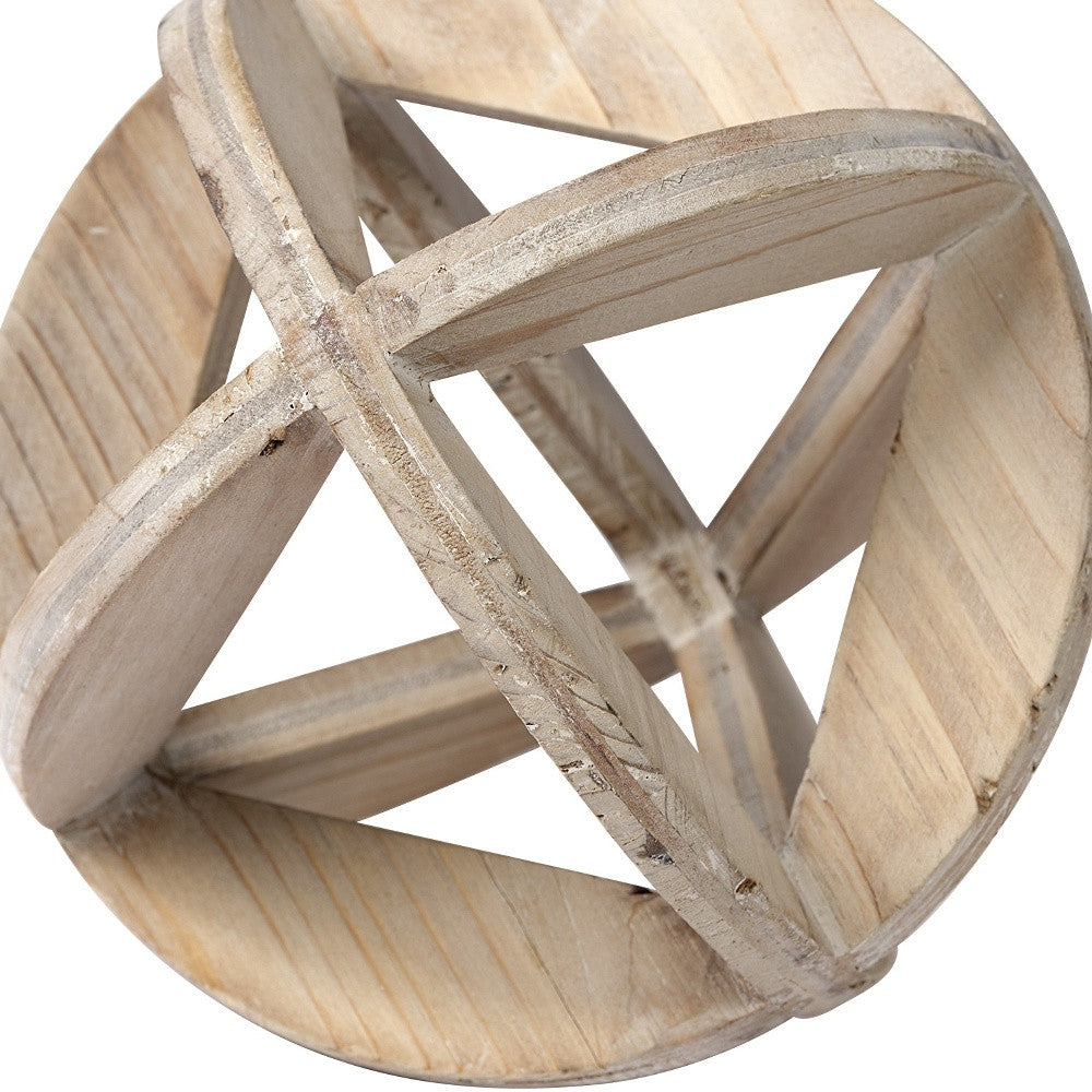 Natural Wood Geometric Decor Piece