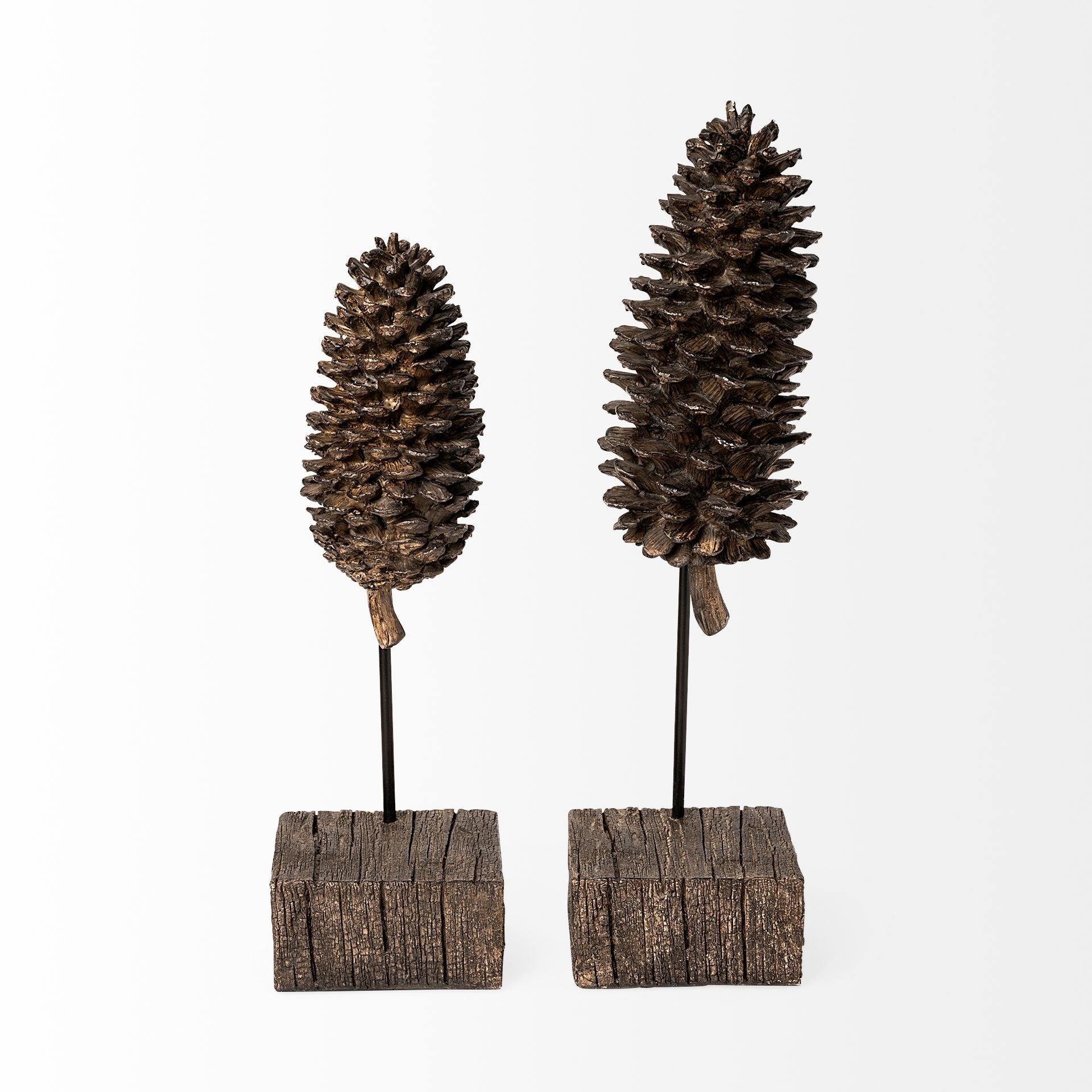 Brown Resin Pinecone Shaped Sculpture