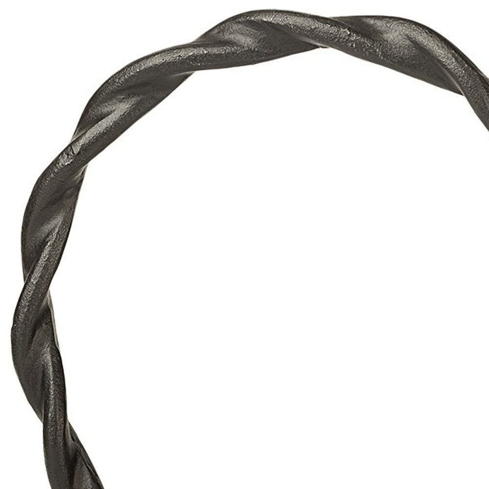 15" Black Metal Round Braided Tabletop Sculpture