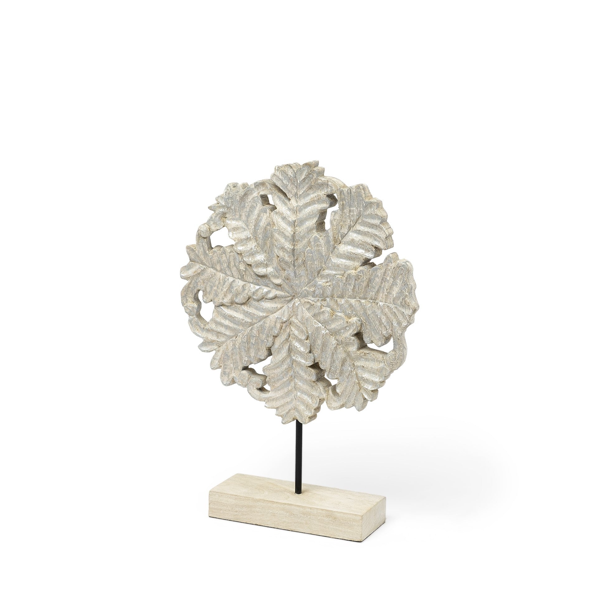 Petite Wood And Metal Floral Decor Piece