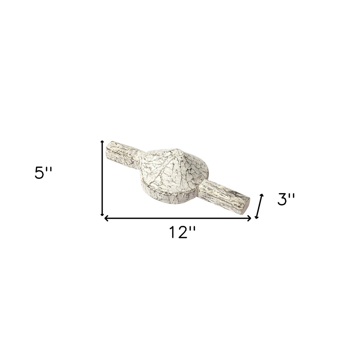 Set of Three 3" White Solid Wood Tabletop Sculpture