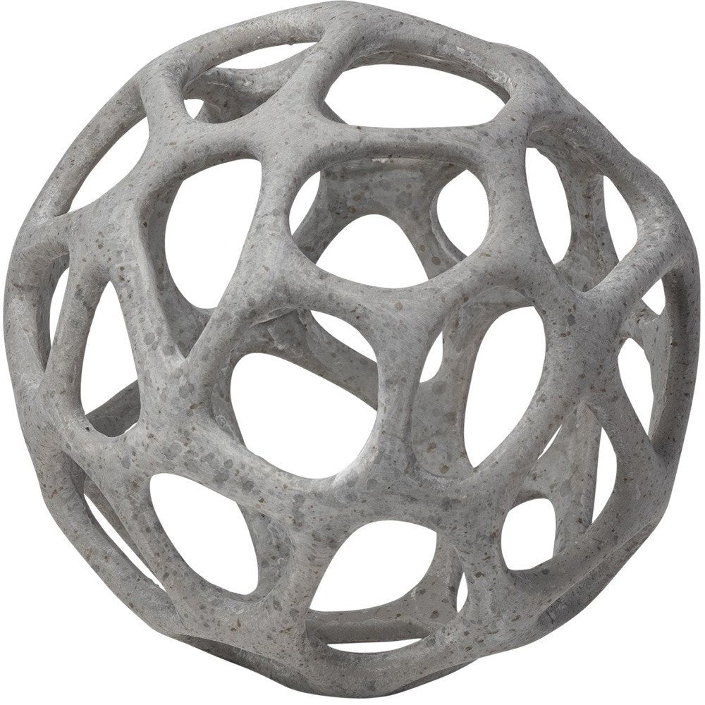 6" Gray Metal Abstract Decorative Orb Tabletop Sculpture