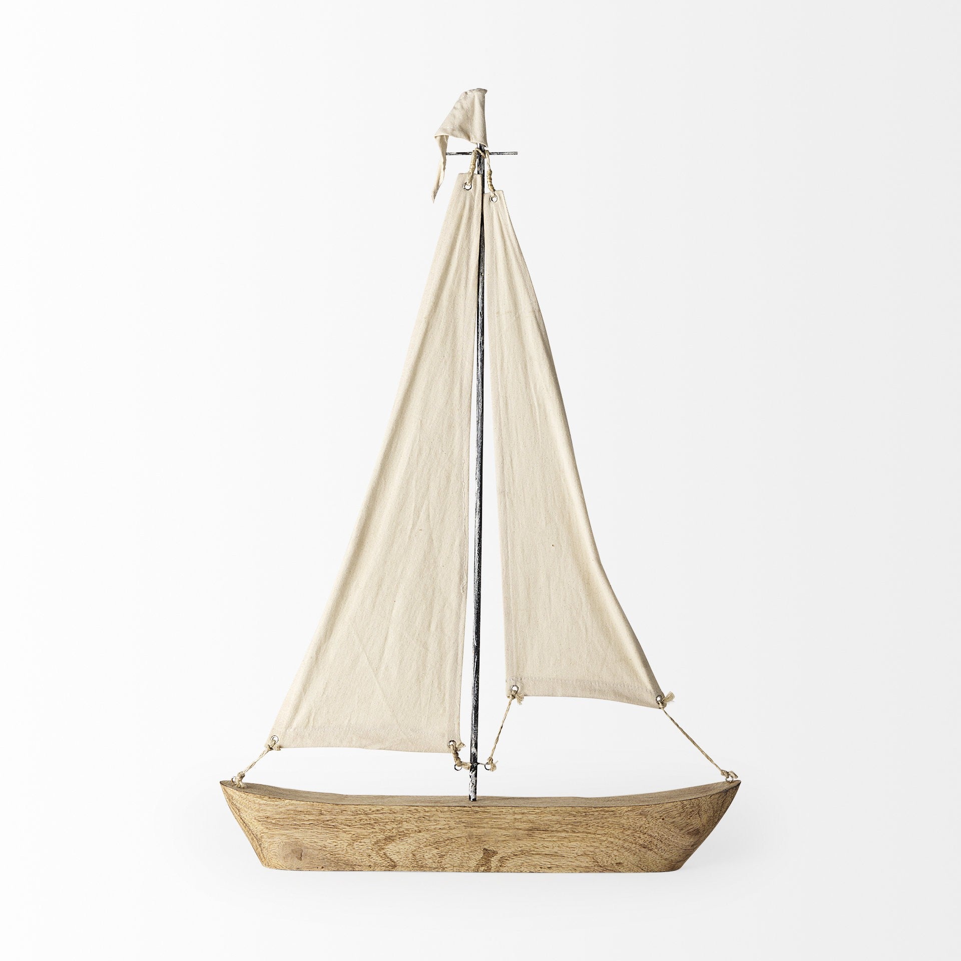 Wooden Sailboat Sculpture