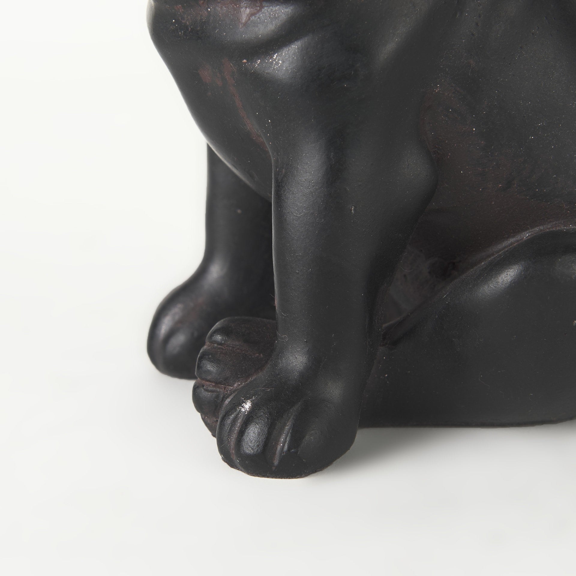 Black Resin Pug Dog Sculpture