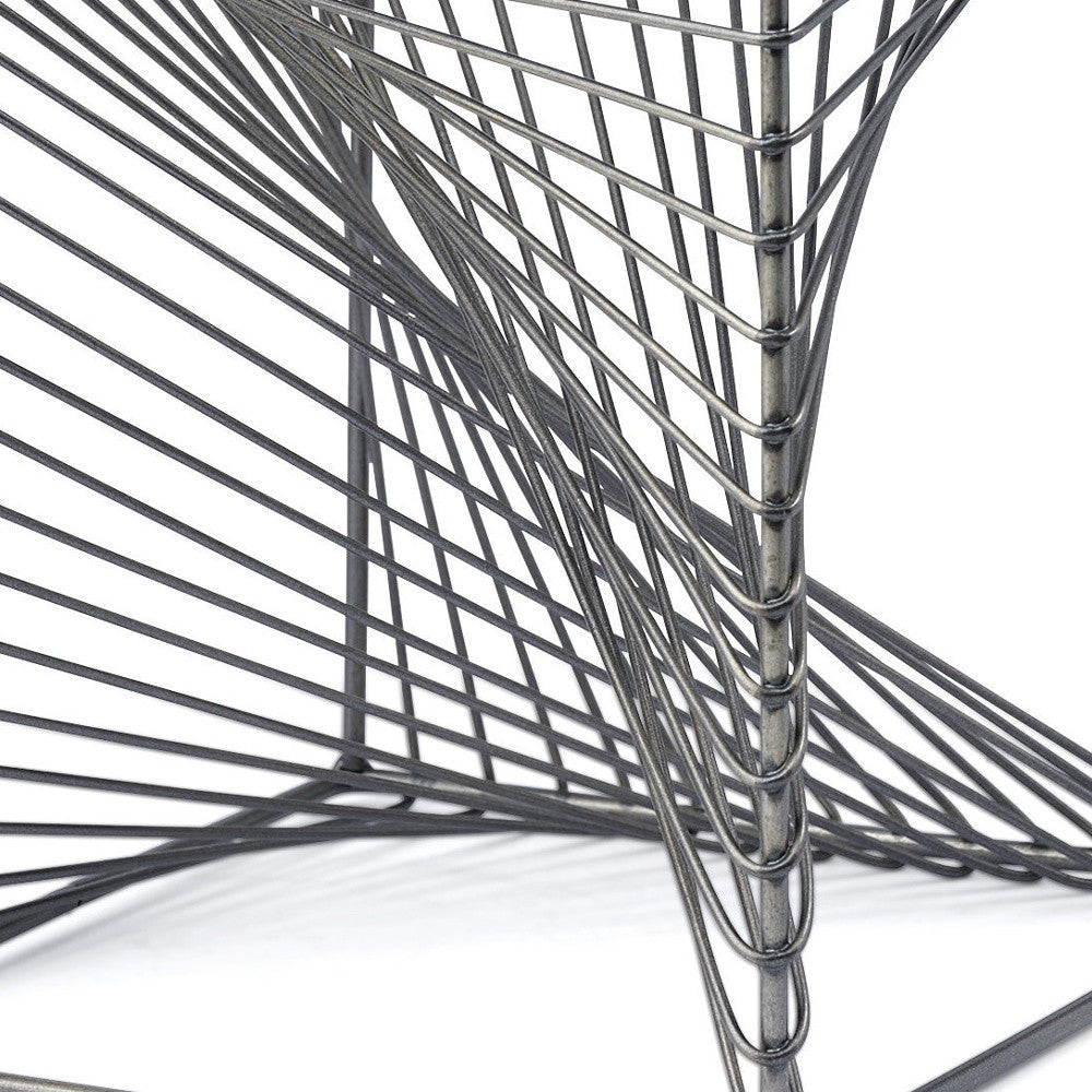 8" Silver Metal Cube Tabletop Sculpture