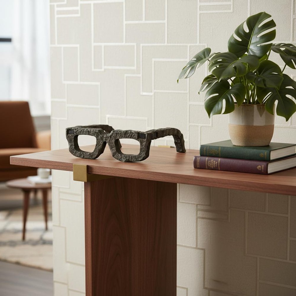 Eugene Rustic Brown Wooden Eyeglass Sculpture