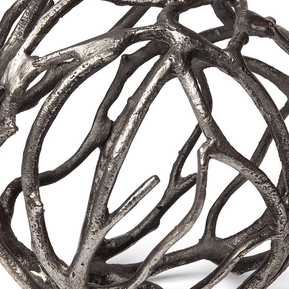 Silver Metal Tree Branch Sculpture