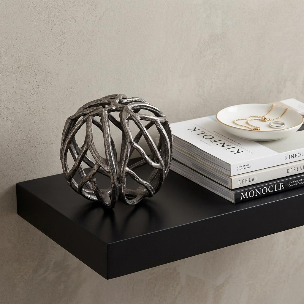 Silver Metal Tree Branch Sculpture
