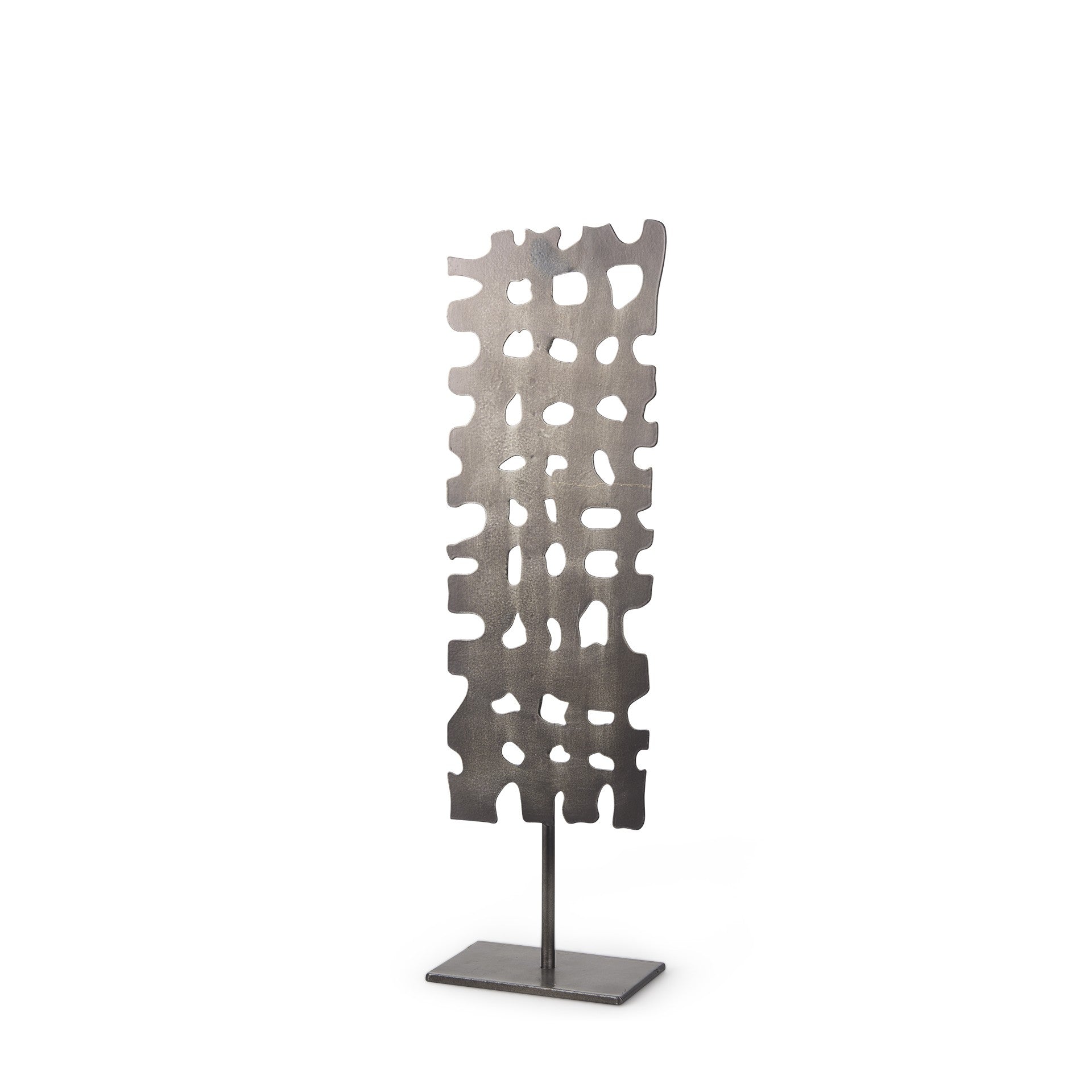 18" Gray Metal Sculpture Tabletop Sculpture