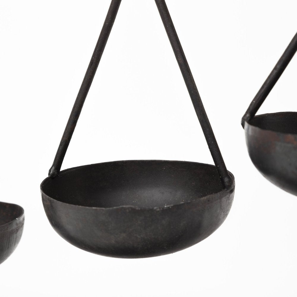19" Charcoal Metal Vintage Spice Rack Tabletop Sculpture