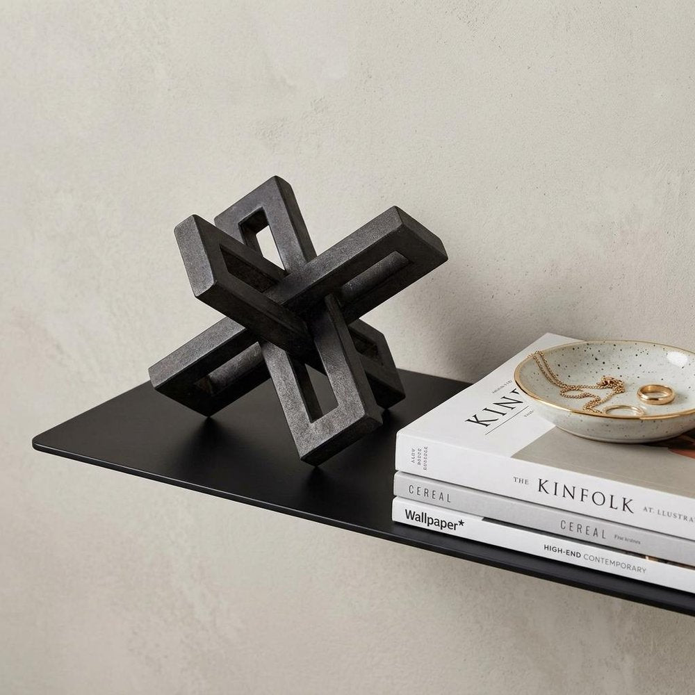 Set of Three 4" Black Metal Tabletop Sculpture