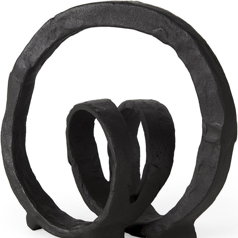 8" Black Fabric Tabletop Sculpture