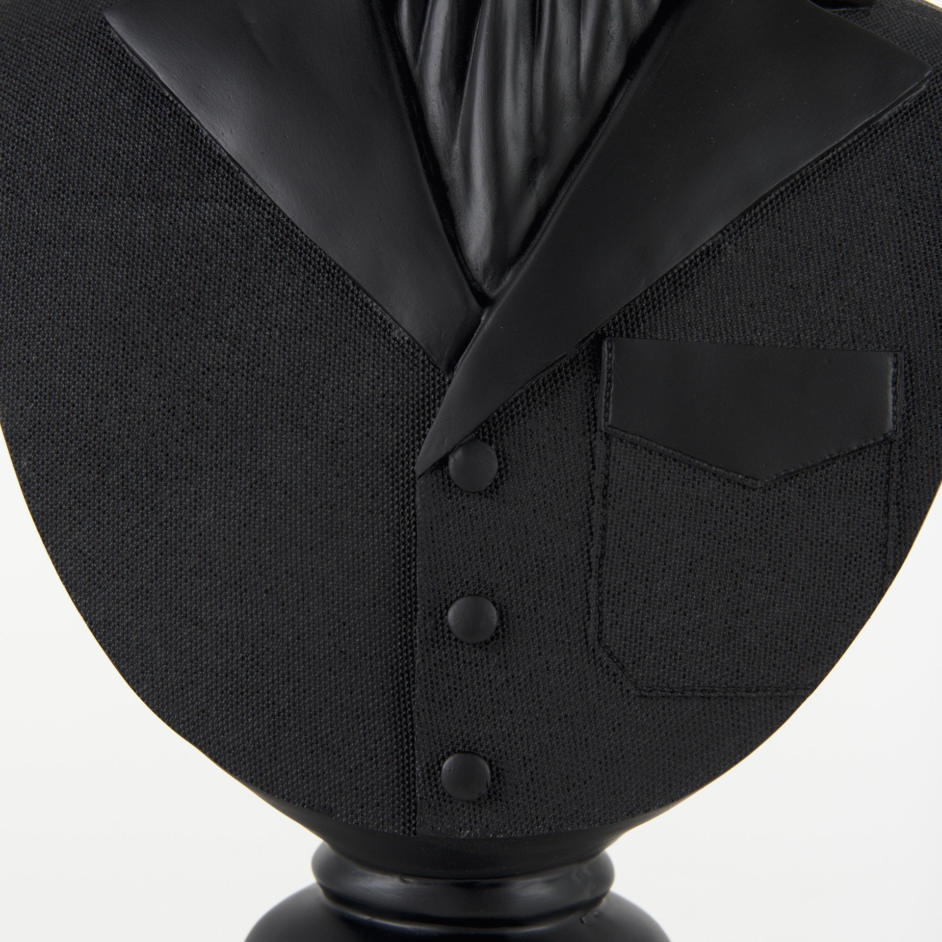 23" Black Polyresin Suited Deer Bust Tabletop Sculpture