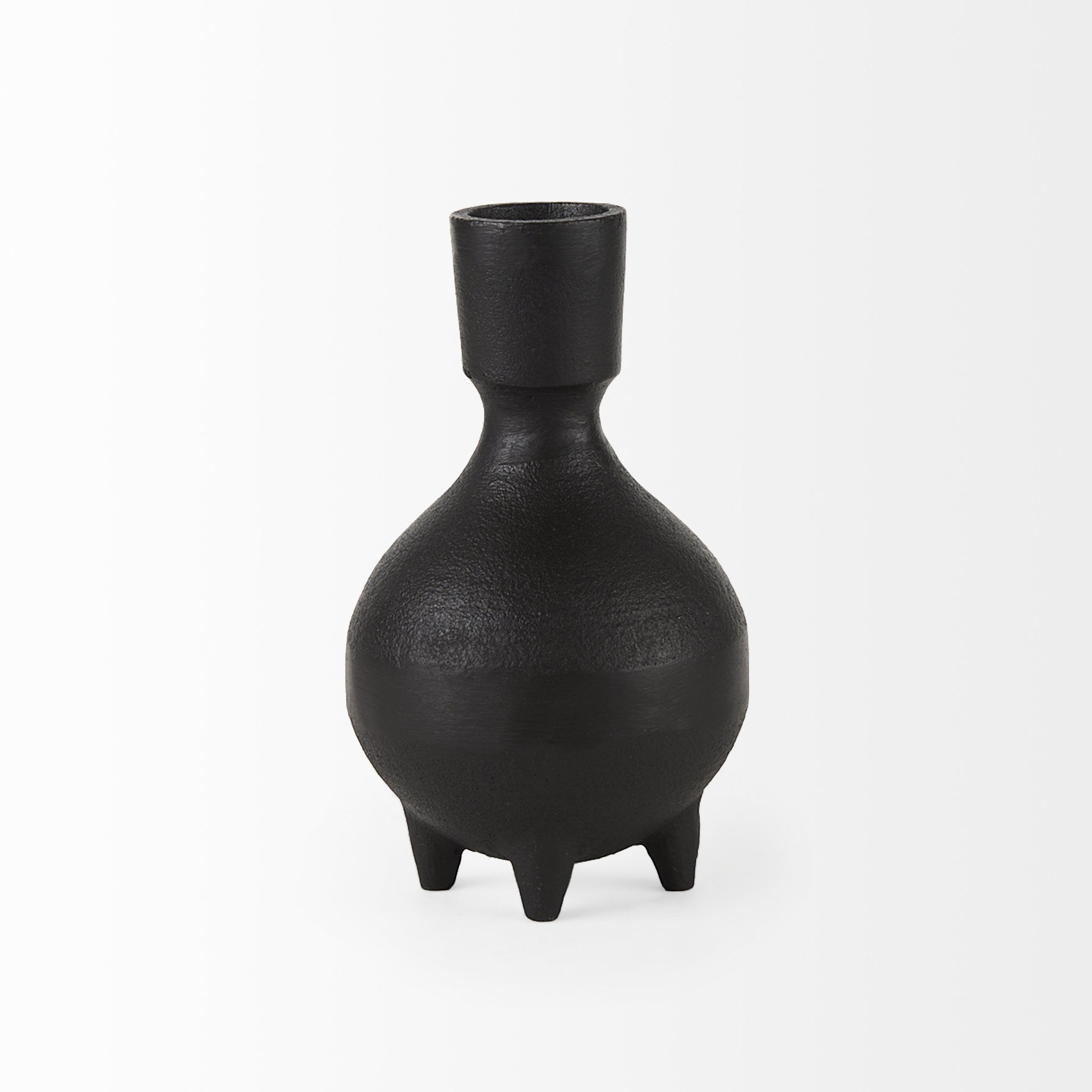 Black Matte Metal Italian Inspired Vase