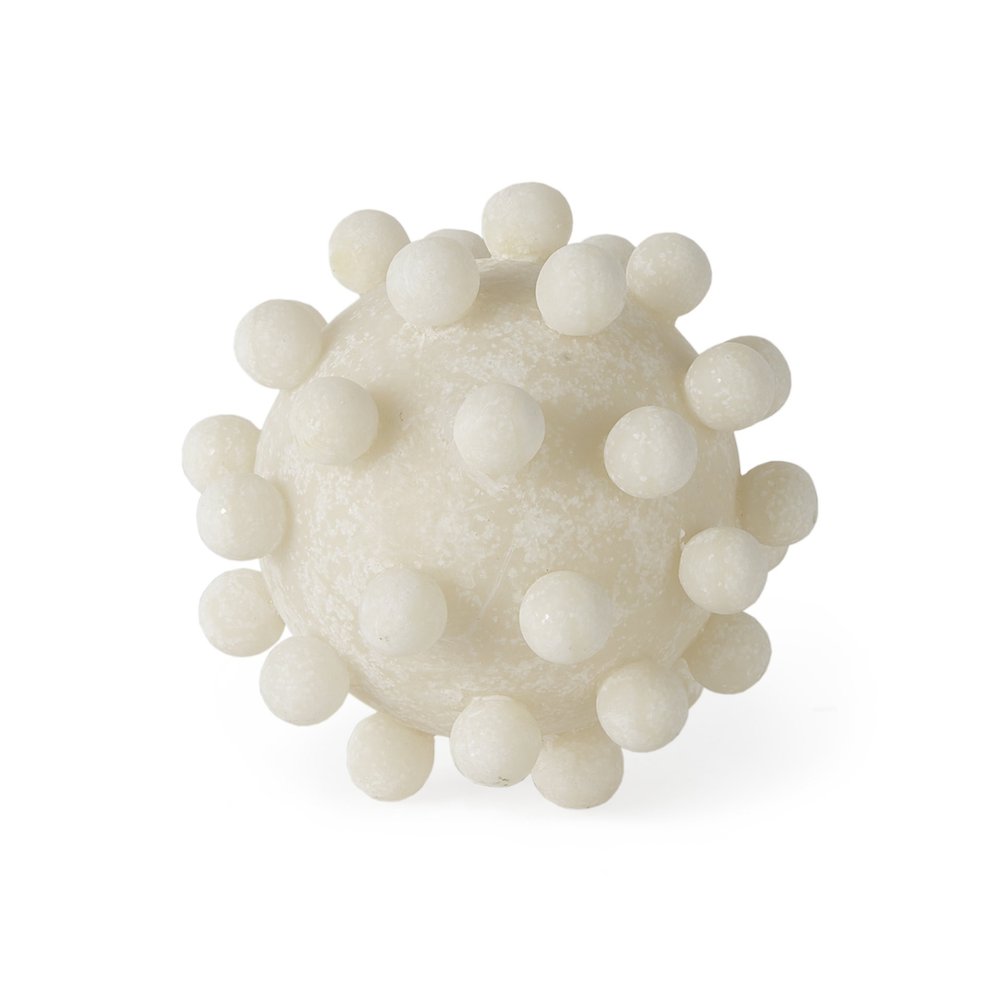 5" Ivory Resin Knobby Nubs Orb Tabletop Sculpture