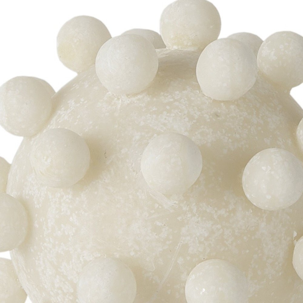5" Ivory Resin Knobby Nubs Orb Tabletop Sculpture