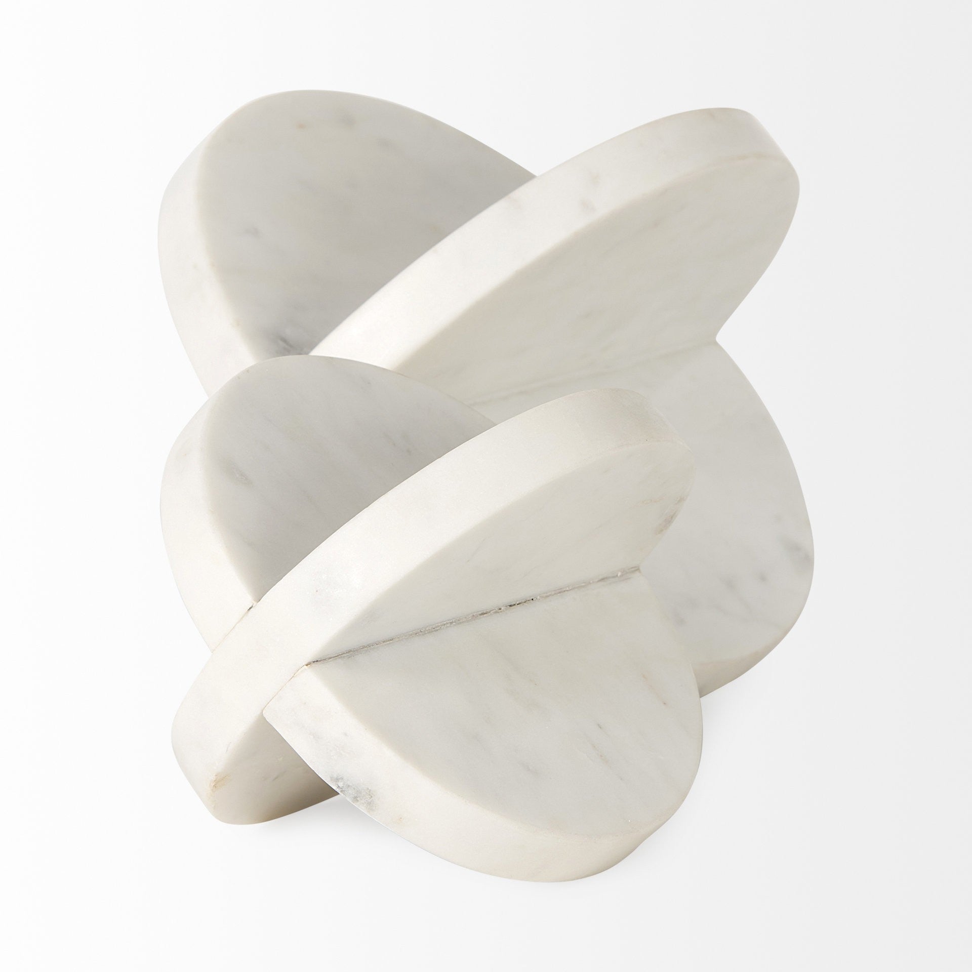 Petite White Marble Circular Sculpture
