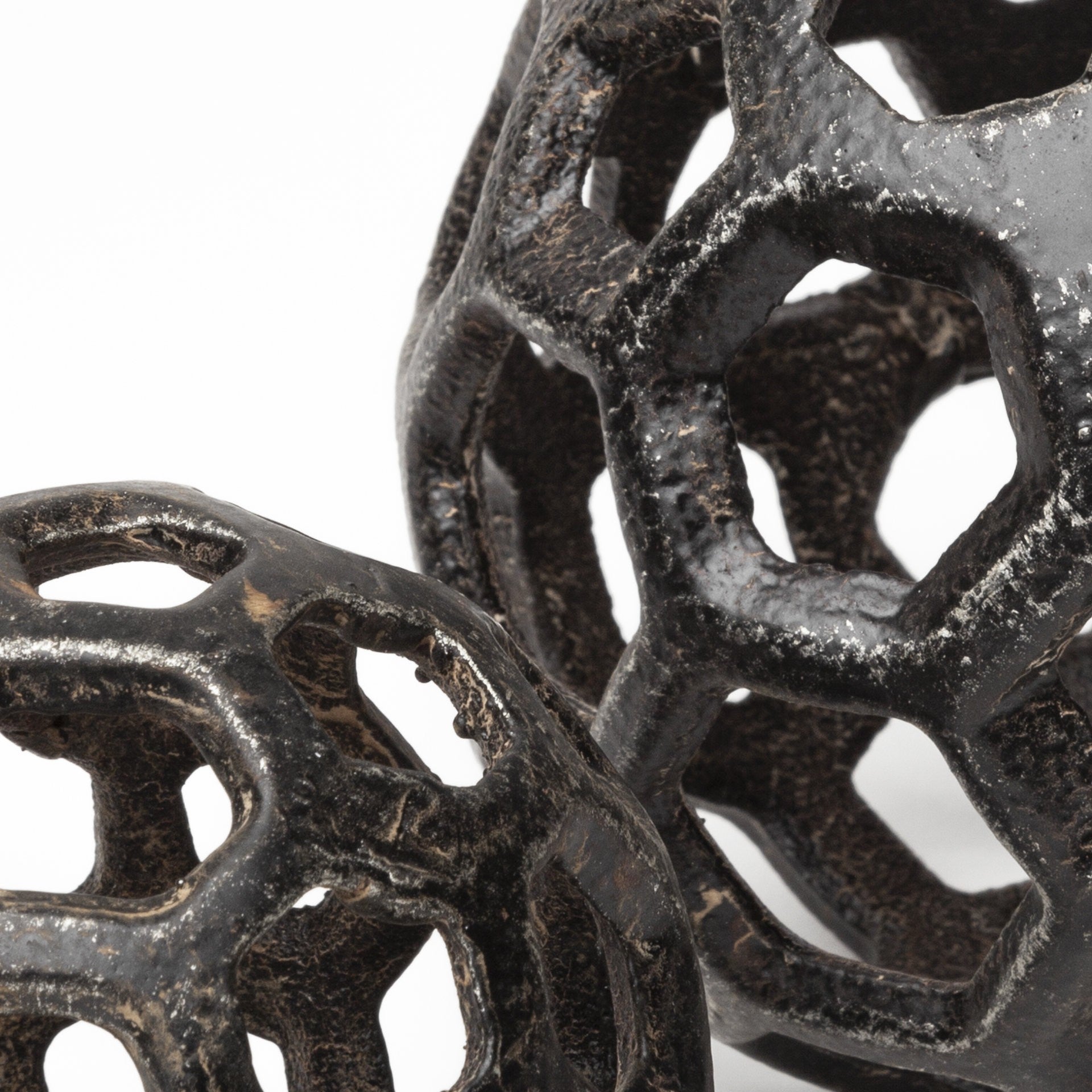 3" Charcoal Metal Decorative Orb Tabletop Sculpture