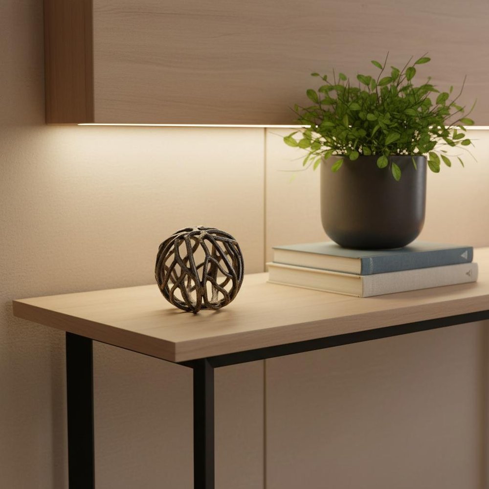 Petite Silver Metal Tree Branch Sculpture