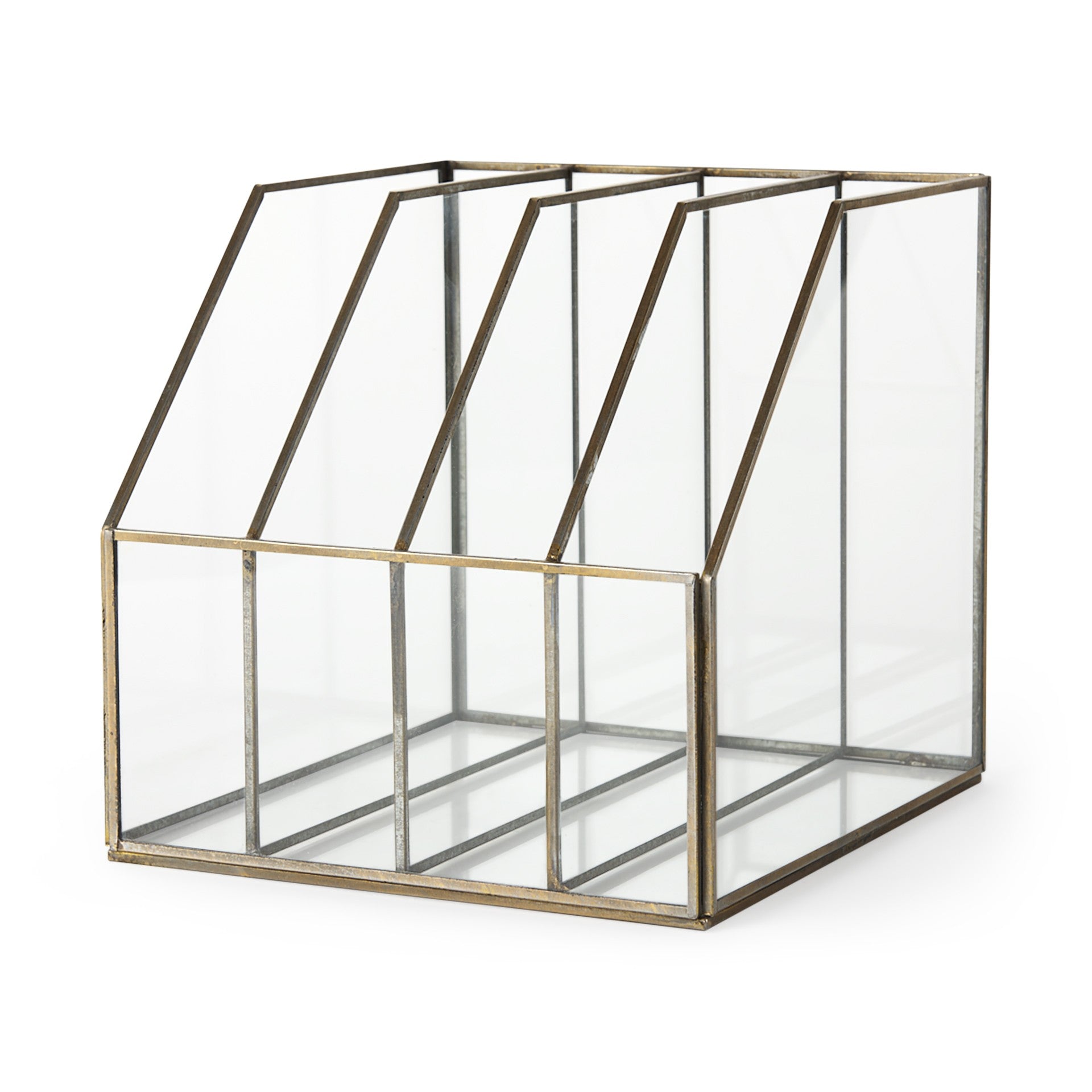 8" Gold Glass File Organizer