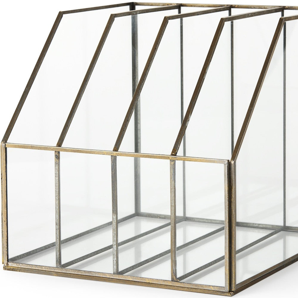 8" Gold Glass File Organizer