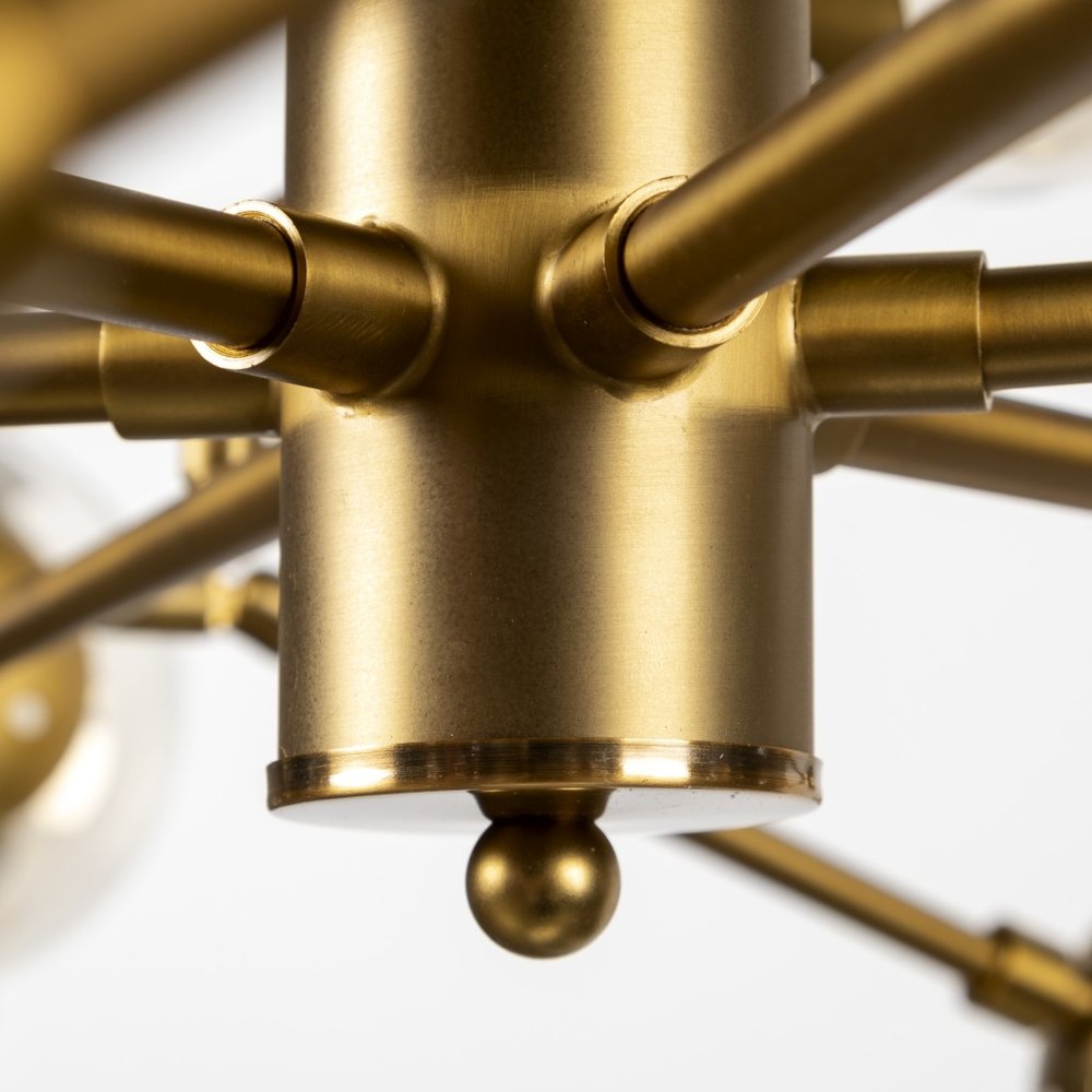 Gold Sputnik Style Eighteen Bulb Dimmable Chandelier