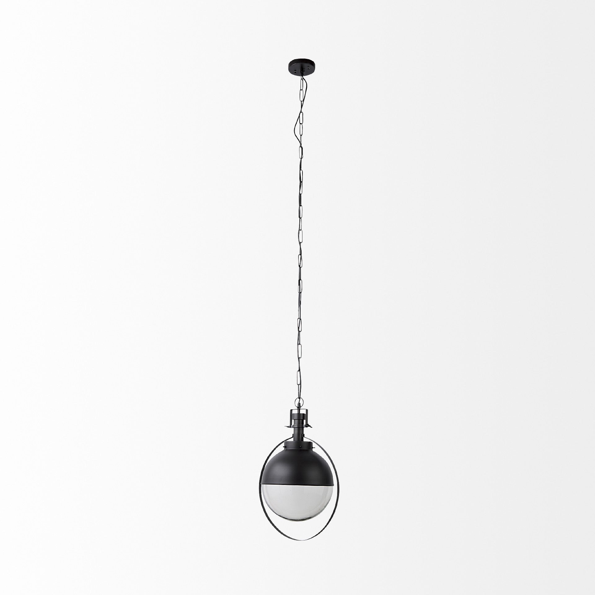 Black Metal Sphere Pendant Hanging Light