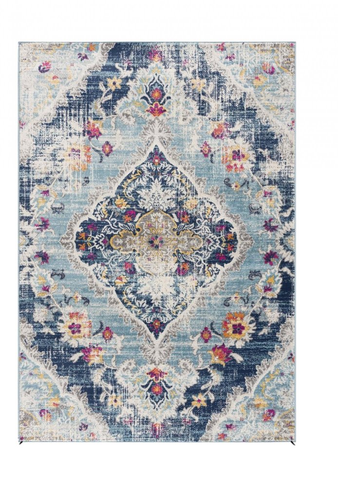 12' X 18' Blue Oriental Washable Non Skid Area Rug