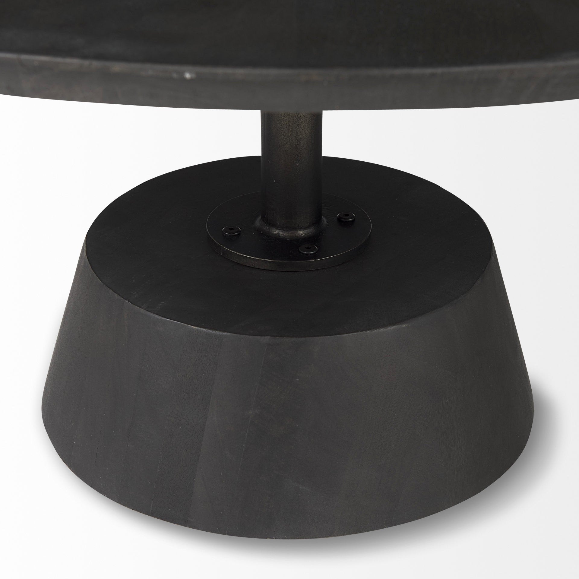 Black Wooden Pedestal Base Coffee Table