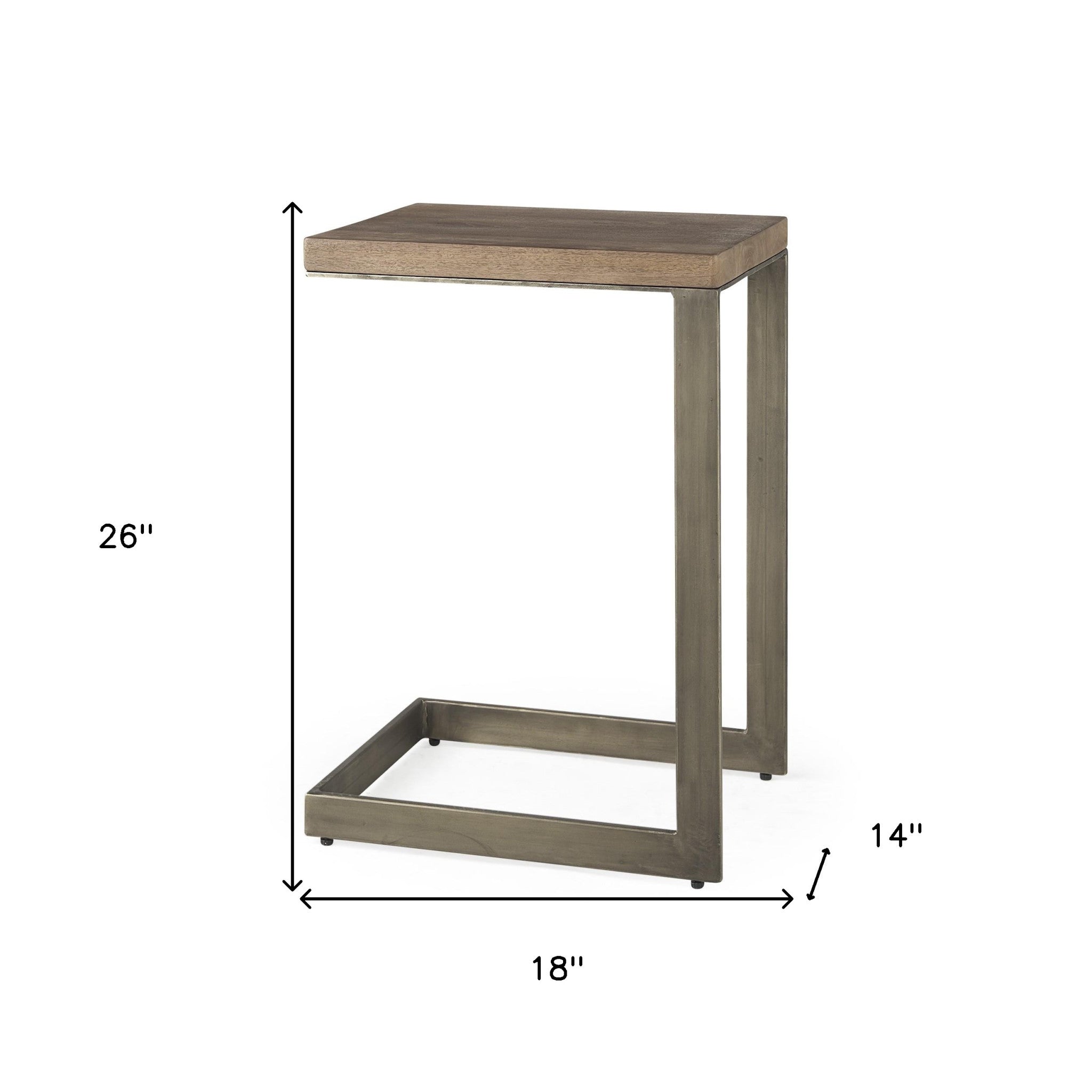 26" Brown Solid and Manufactured Wood Square End Table