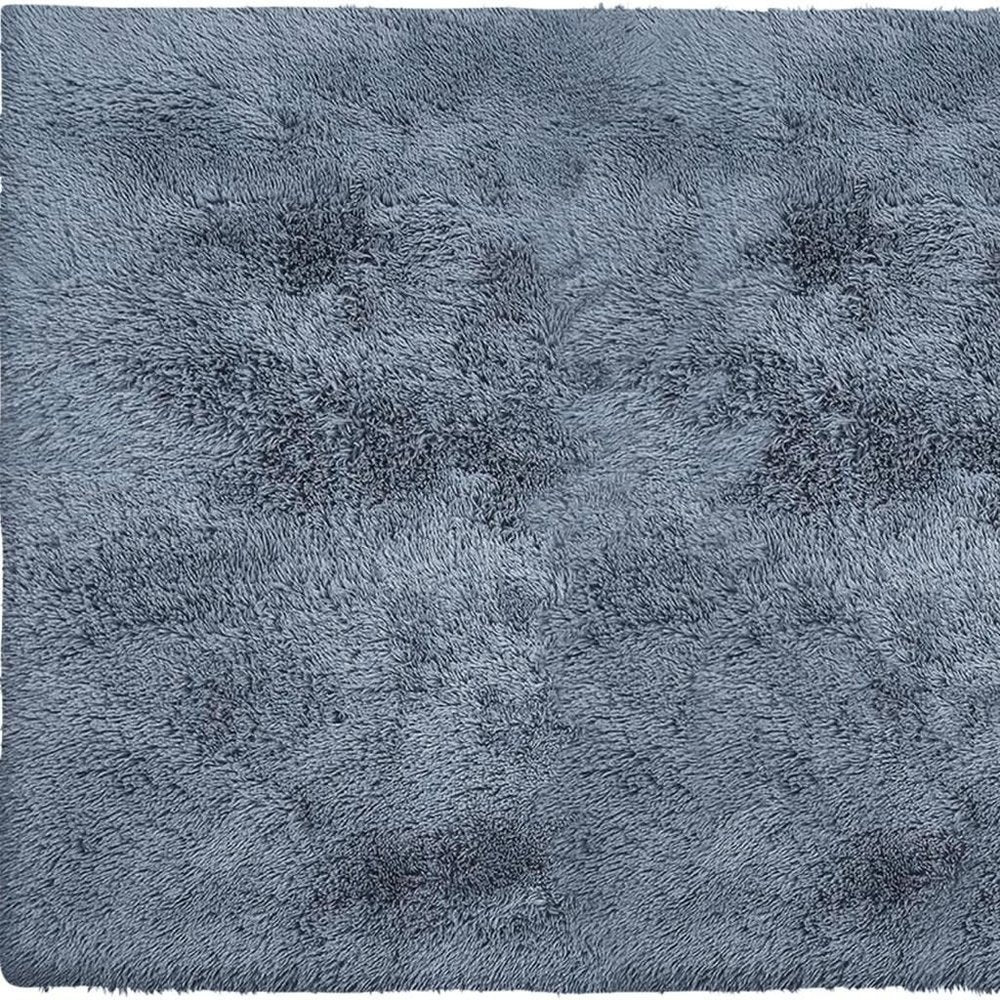 4' X 5' Gray Shag Power Loom Non Skid Area Rug