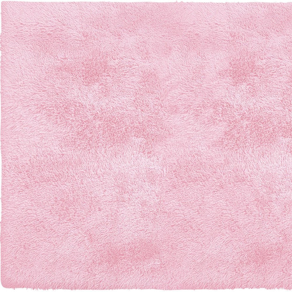 4' X 5' Pink Shag Power Loom Area Rug