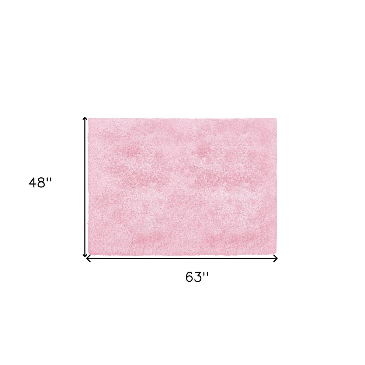 4' X 5' Pink Shag Power Loom Area Rug