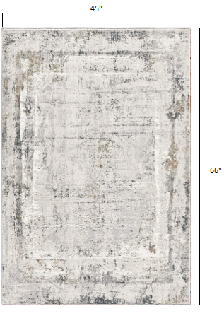 4’ X 6’ Gray And Ivory Abstract Distressed Area Rug
