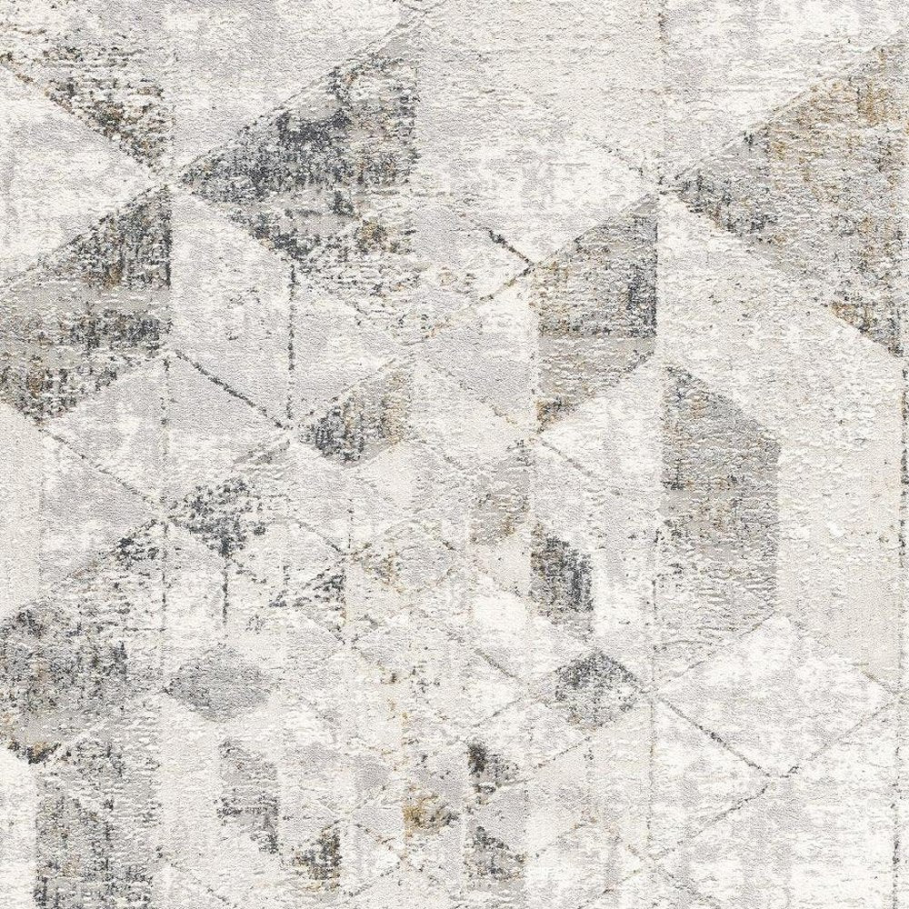 4' X 6' Gray and Ivory Abstract Power Loom Area Rug