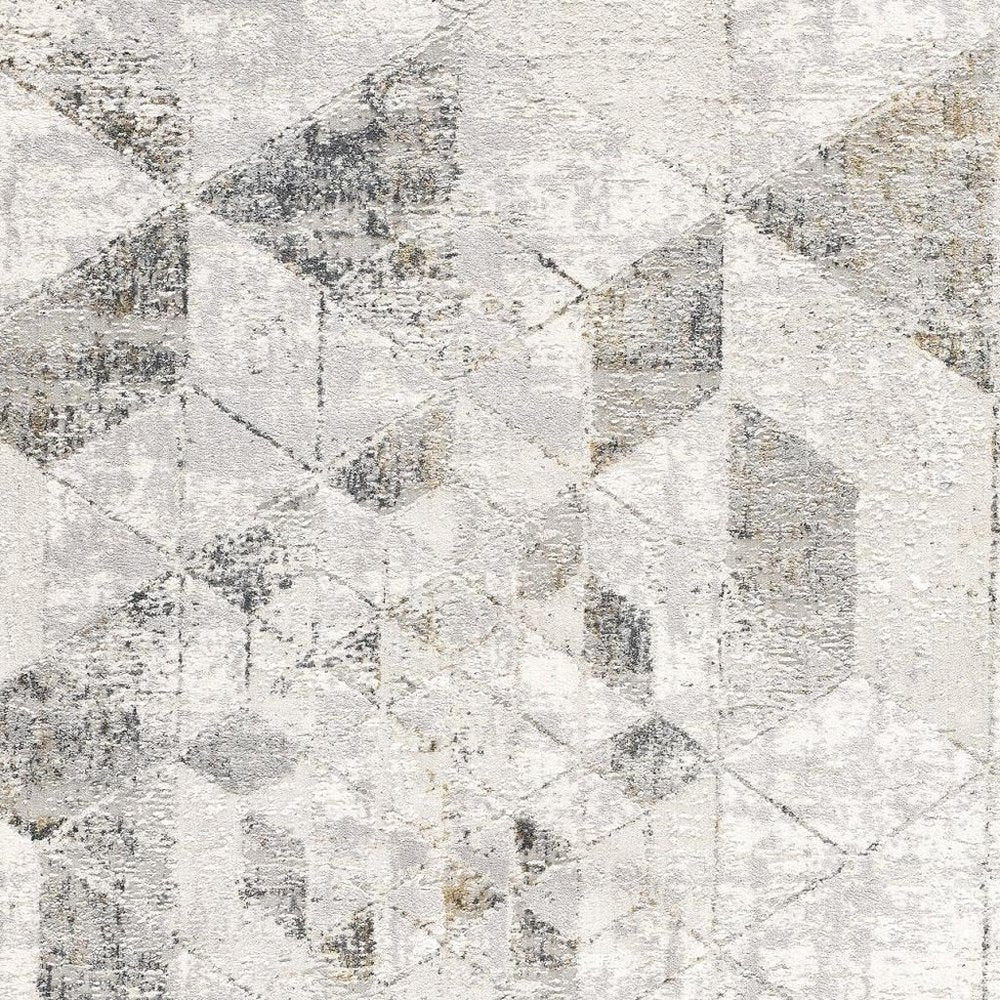 4' X 6' Gray and Ivory Abstract Power Loom Area Rug