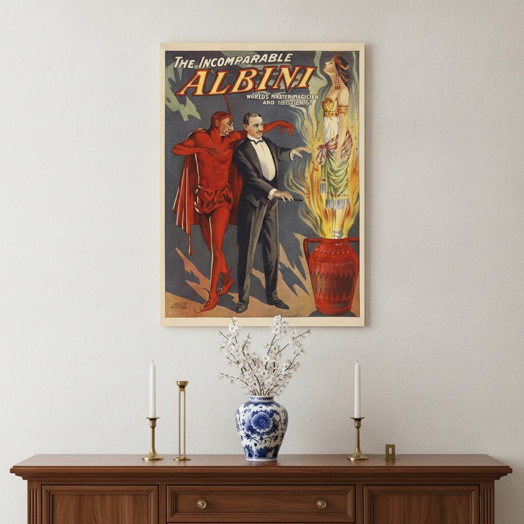11" X 14" The Incomparable Albini Vintage Magic Poster Wall Art
