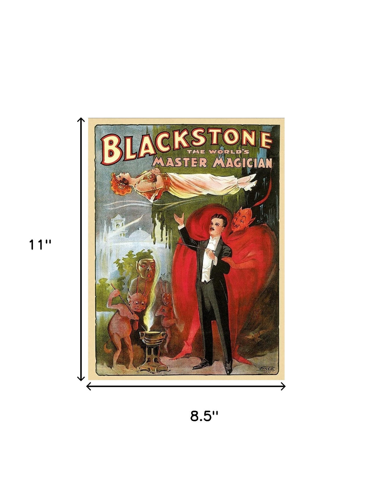 Vintage 1895 Blackstone Magic Unframed Print Wall Art