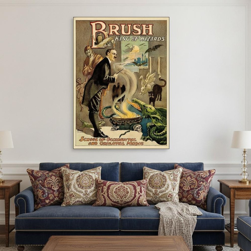 Vintage 1895 Blackstone Magic Unframed Print Wall Art