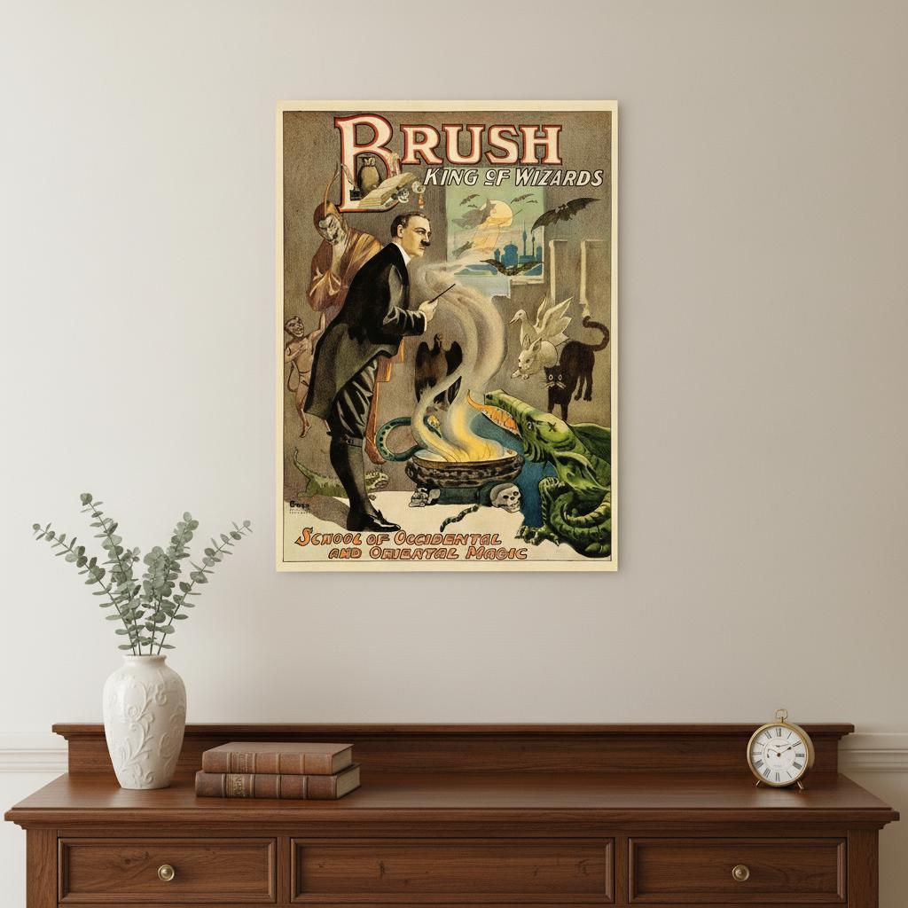 Vintage 1895 Blackstone Magic Unframed Print Wall Art