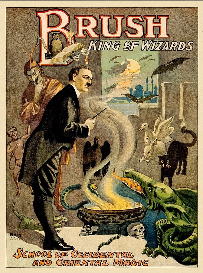 Vintage 1895 Blackstone Magic Unframed Print Wall Art