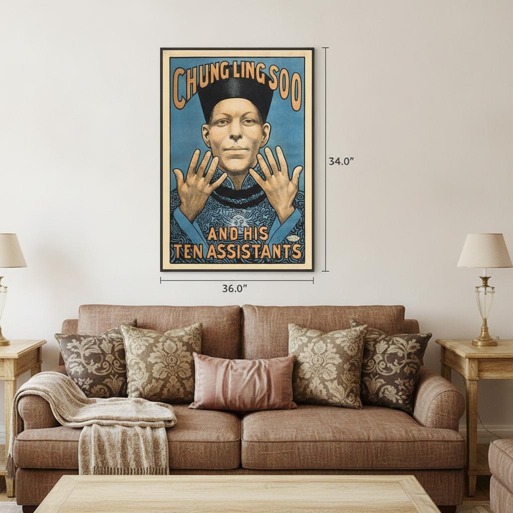 Chung Ling Soo Vintage Magic Unframed Print Wall Art