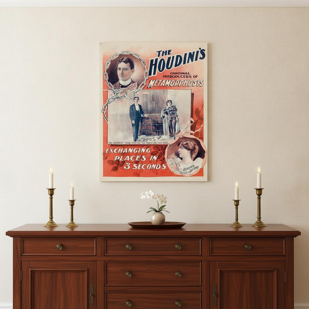 The Houdini's Metamorphosis Vintage Magic Unframed Print Wall Art