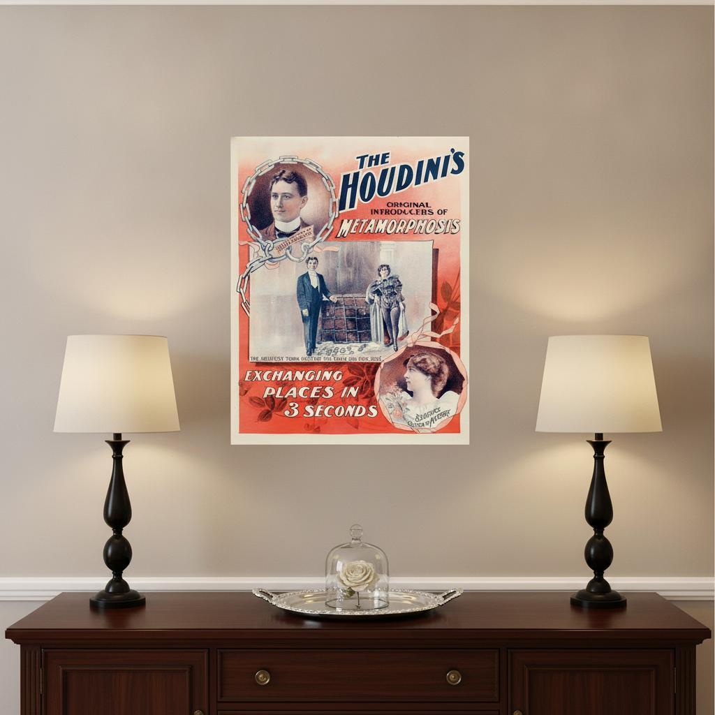 The Houdini's Metamorphosis Vintage Magic Unframed Print Wall Art