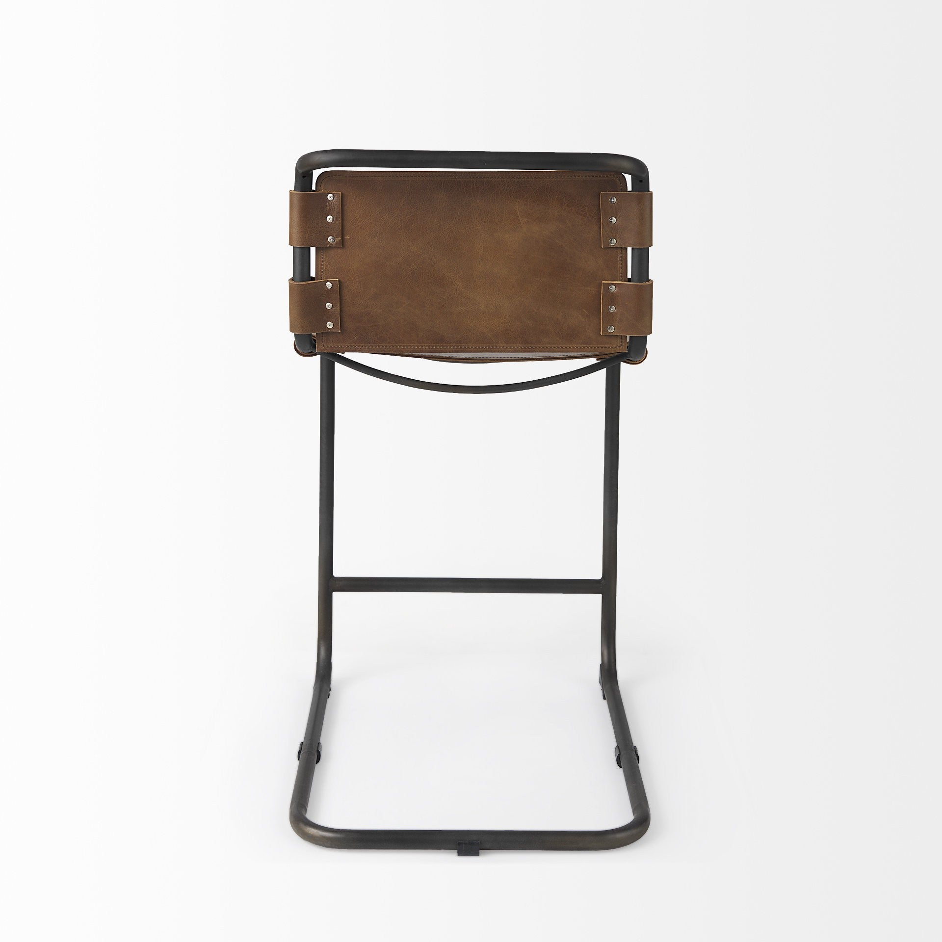 29" Brown And Black Steel Bar Chair