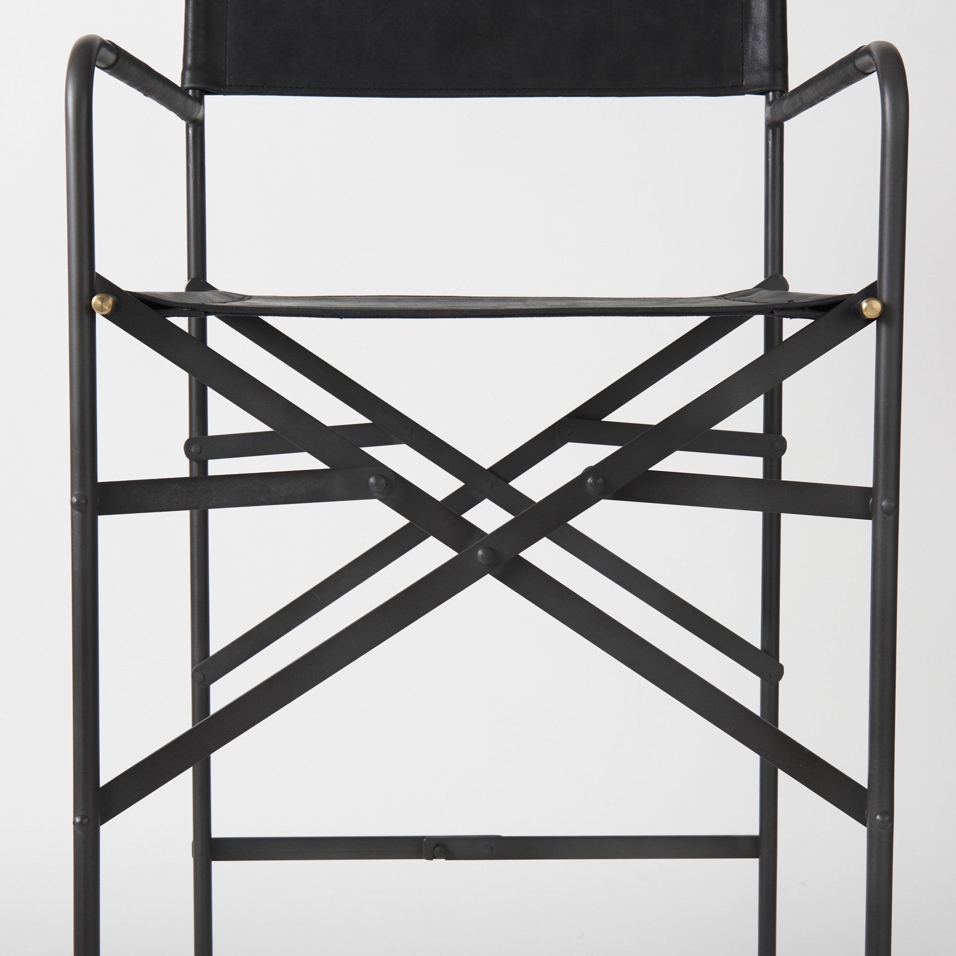 " Black Leather Bar Chair
