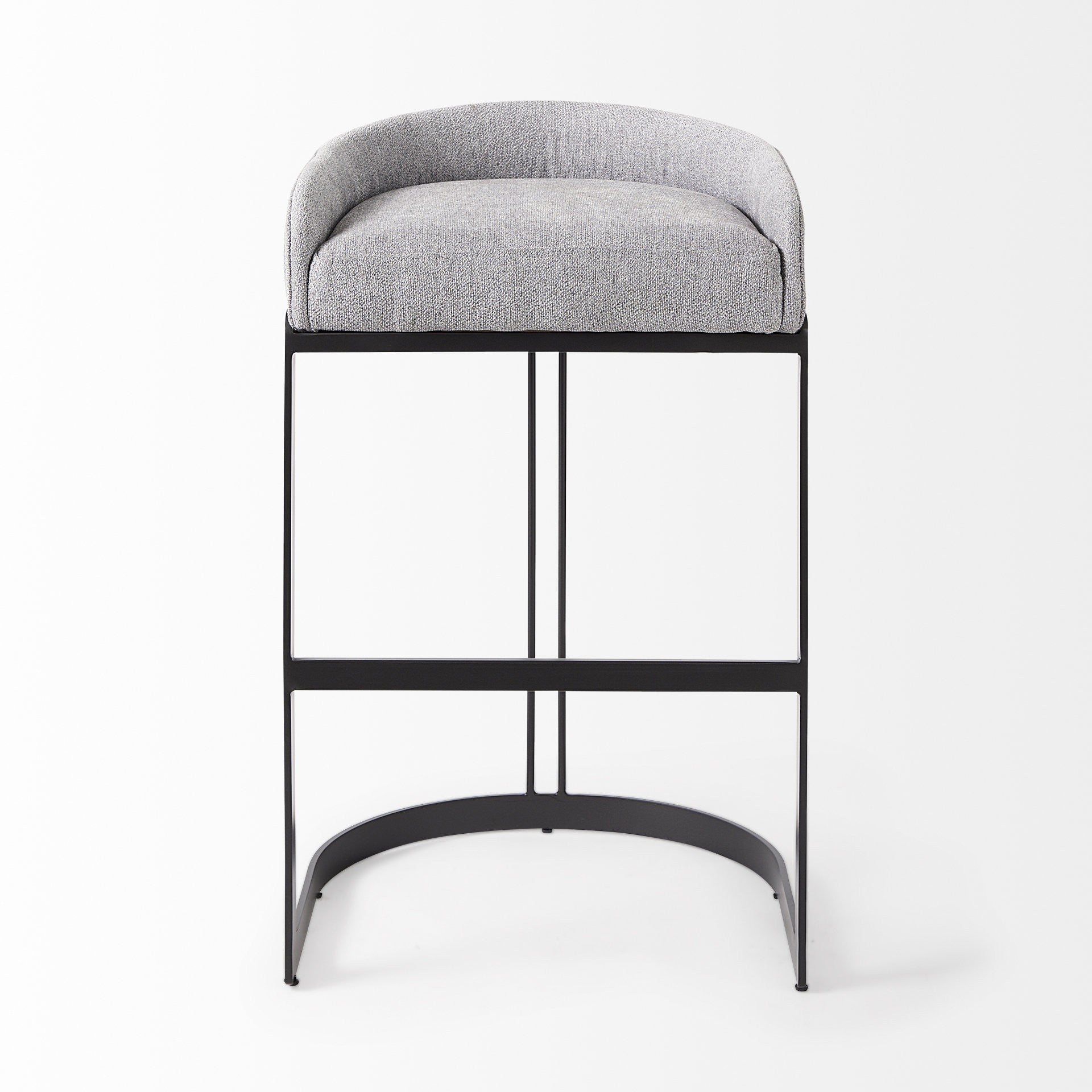 30" Gray And Black Low Back Bar Height Bar Chair