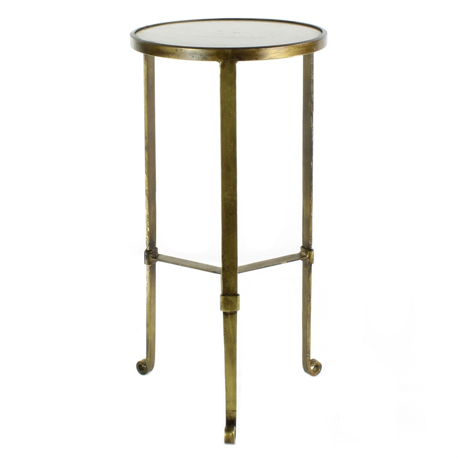 24" Brass Iron Square End Table