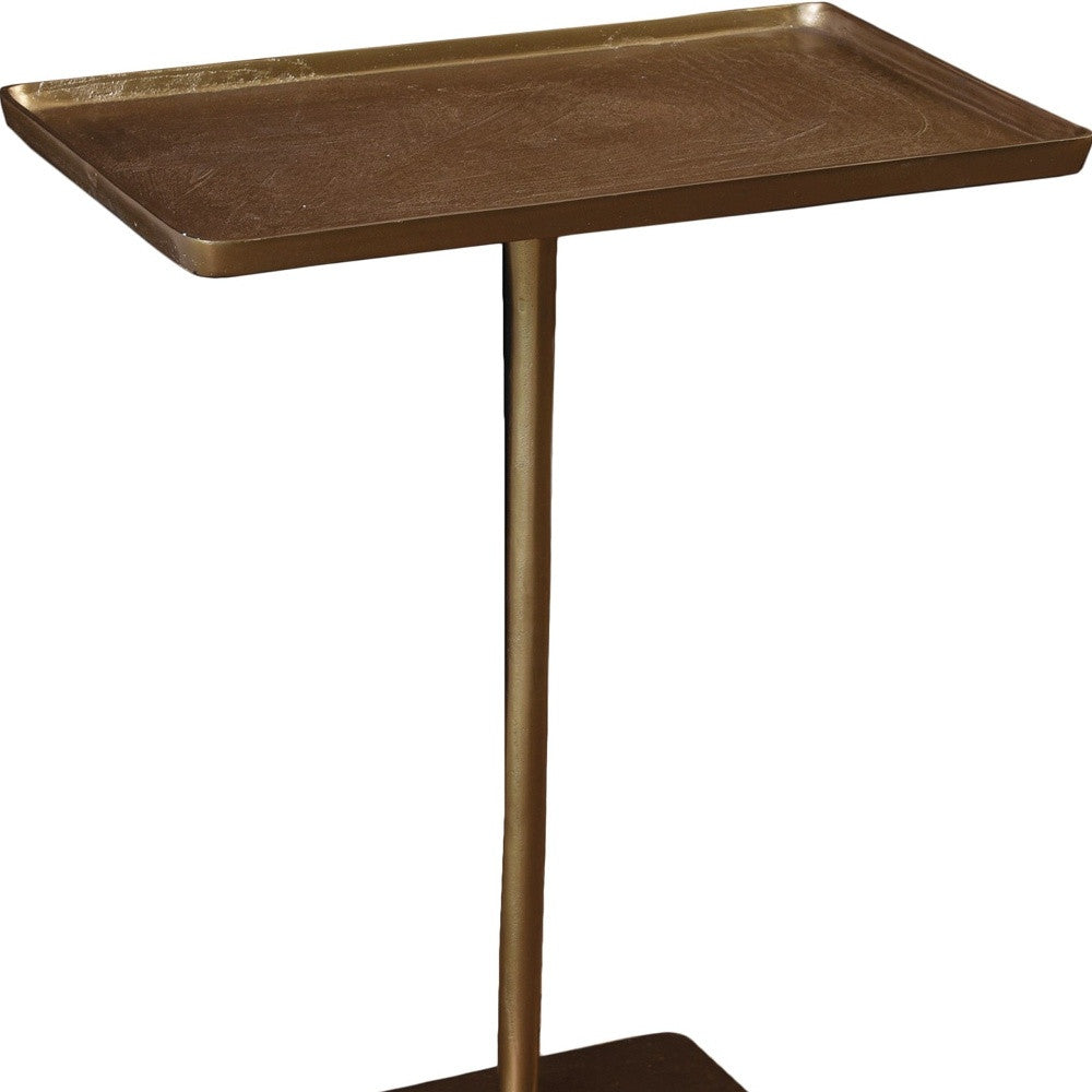 Gold Cast Aluminum Side Table