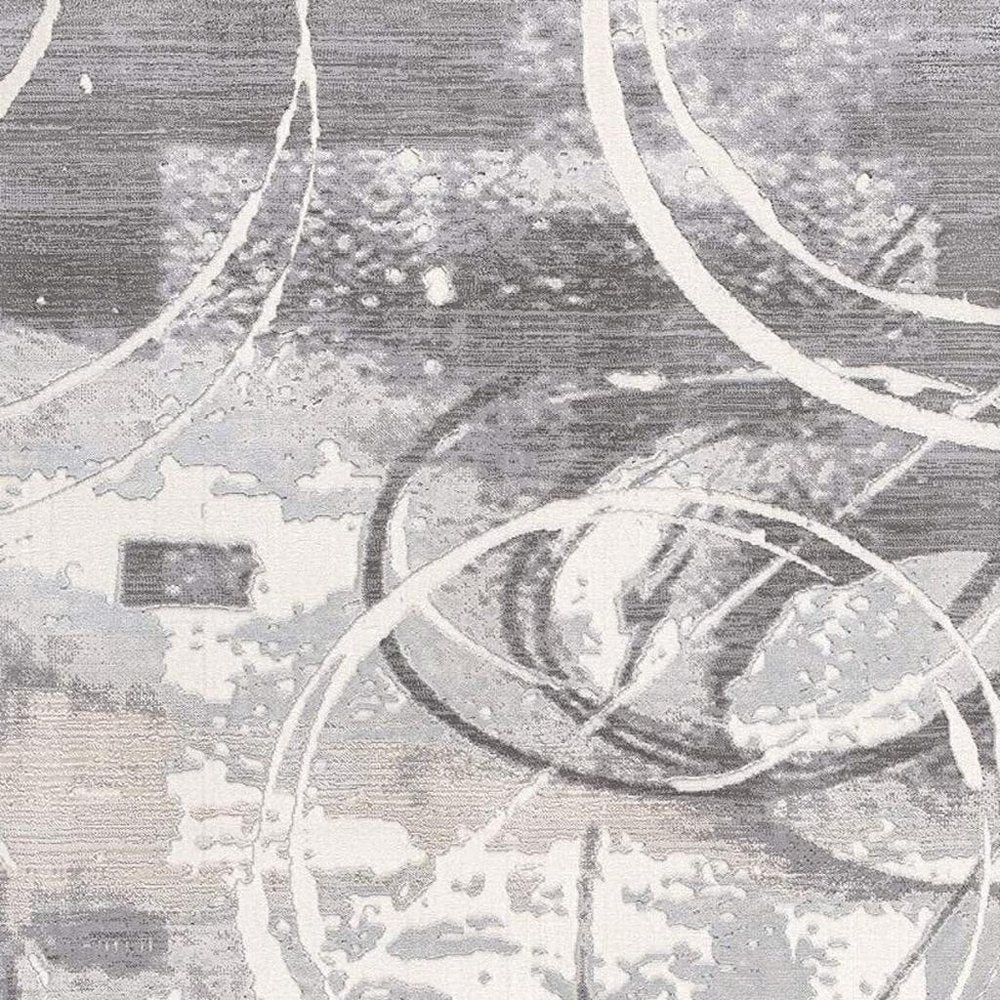 8' X 10' Gray Abstract Power Loom Area Rug